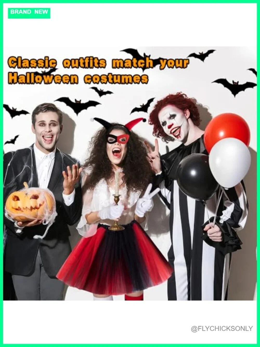 13-Piece Halloween Clown Costume Set for Women - Tutu Skirt, Mask, Gloves & More